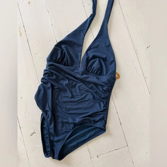 Navy Carve Designs Swim Suit - Picture 1 of 4
